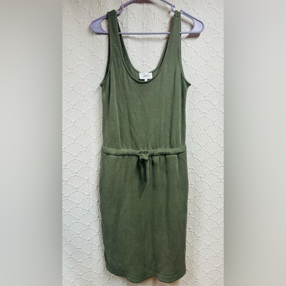 NWT Soma Ukind Small Tank Dress in Olive Sandwash